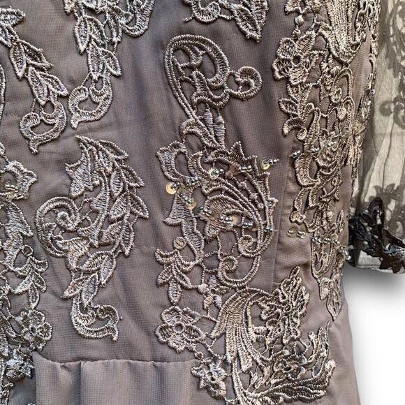 NWTs Mother of the Bride Groom Lacy Full Length Wedding Dress Formal size 18 W - Picture 9 of 12